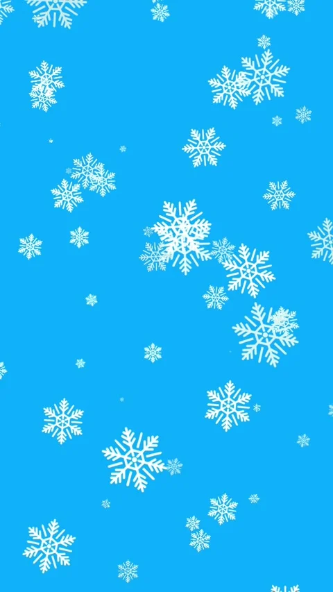 White Snowflakes Flying on Blue Background, Winter Snowfall Animation Stock Footage 346297821