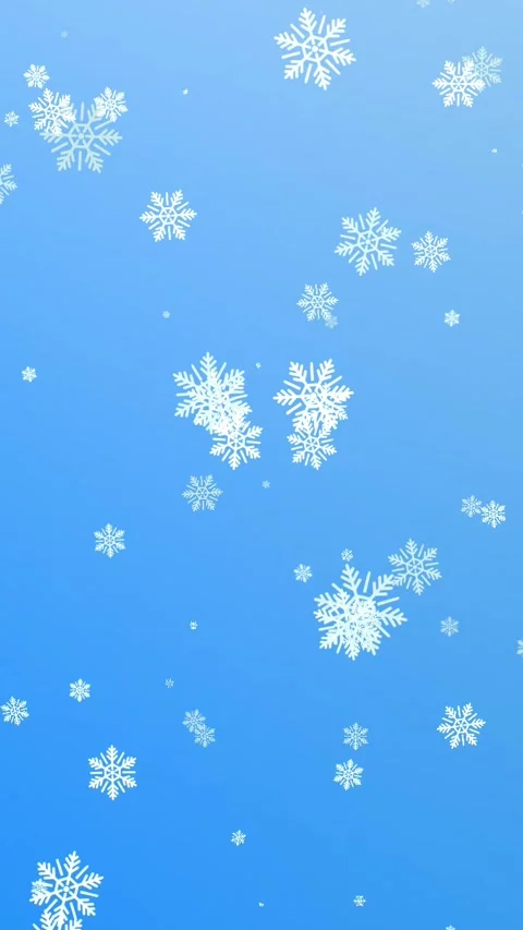 White Snowflakes Flying on Blue Background, Winter Snowfall Animation Stock Footage 346297852