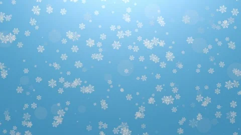 White Snowflakes Flying on Blue Background, Winter Snowfall Animation Stock Footage 346473384