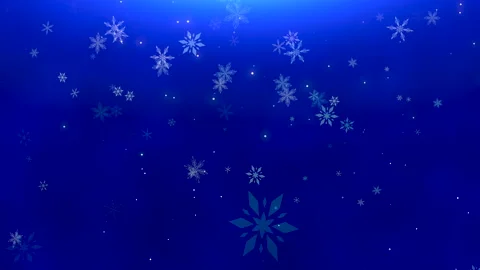 White snowflakes with glitters falling in blue skyy 스톡 동영상 167979815