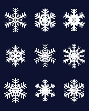 White snowflakes Stock Illustration