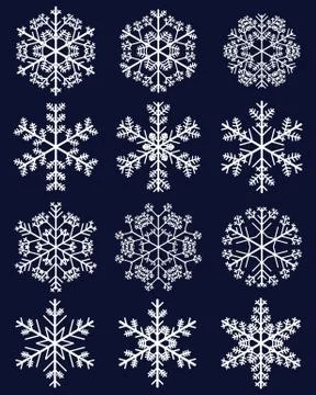 White snowflakes Stock Illustration