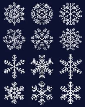 White snowflakes Stock Illustration