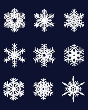 White snowflakes Stock Illustration