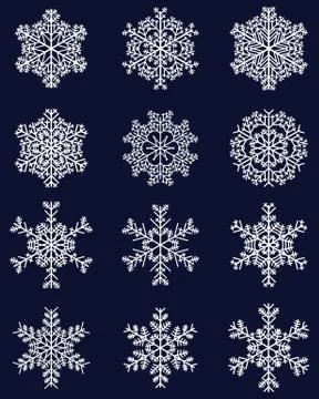 White snowflakes Stock Illustration