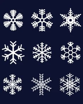 White snowflakes Stock Illustration