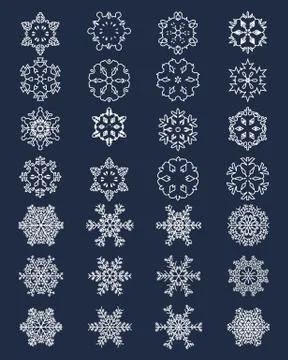 White snowflakes  Stock Illustration
