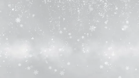 White snowflakes loopable motion on silver white background Stock Footage 340236899