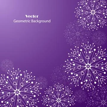 White snowflakes made of connected lines and dots Stock Illustration