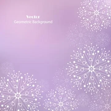White snowflakes made of connected lines and dots Stock Illustration