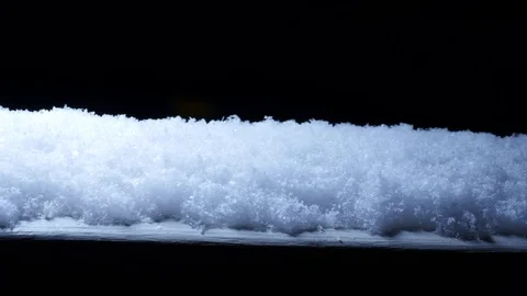 White Snowflakes at Night at Winter Macro Close Up Dolly Shot, 4K Stock Footage 71311297