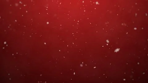 White snowflakes on a red background seamless looped. Snowfall, snowstorm, .. Illustrazione stock