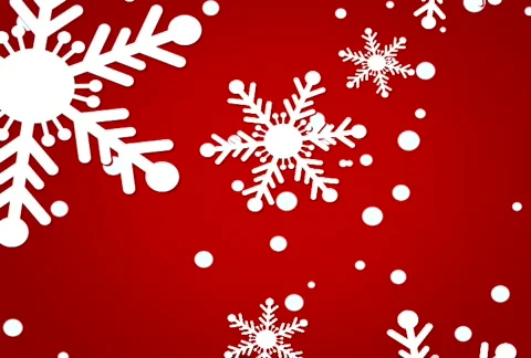 White Snowflakes on Red SD Loops 库存影片 63412