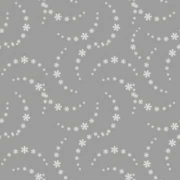 White snowflakes seamless pattern on gray . Winter endless background eps10 Stock-Illustration