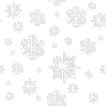 White snowflakes vector seamless background White snowflakes seamless back... Foto stock