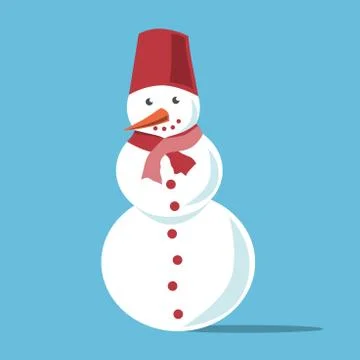 White snowman with carrot Stock Illustration