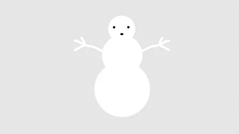 White snowman icon concept loop animation video with alpha channel Stock Footage 310645309