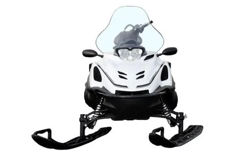 White snowmobile. Stock Photos