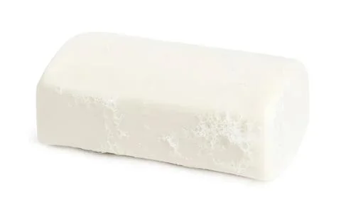 White soap bar on a plain white background Stock Photos