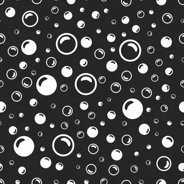 White soap bubbles on a black background Ilustração Stock