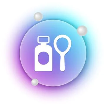 White Soap bubbles bottle icon isolated on white background. Blowing bubble.. Stock Illustration