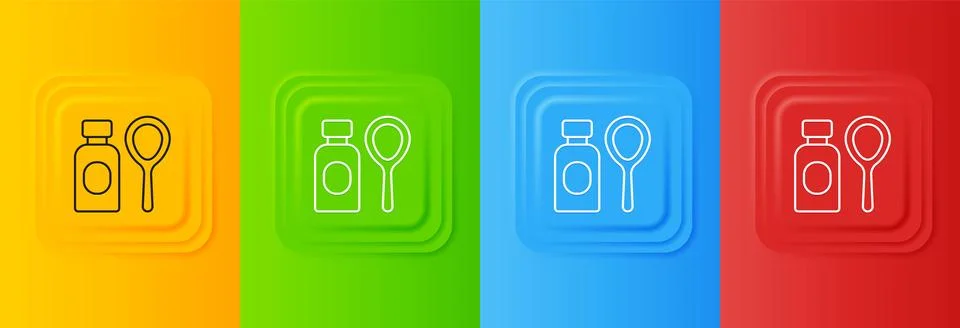 White Soap bubbles bottle icon isolated on colorful background. Blowing bub.. Stock Illustration