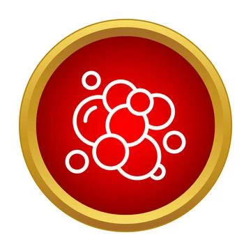 White soap bubbles over red circular icon Stock Illustration