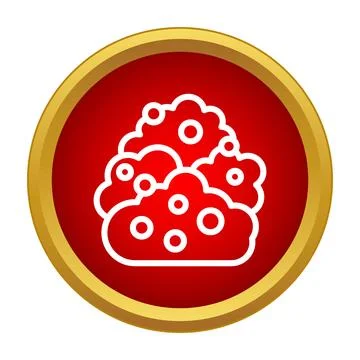 White soap foam cloud bubbles icon in red circle Stock Illustration