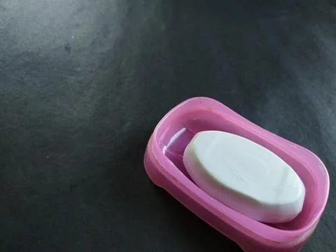 White soap in a soap case. Stock Photos