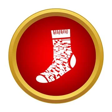 White sock icon in red circle 스톡 일러스트