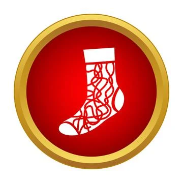 White sock inside a tangled red circle icon Illustrazione stock
