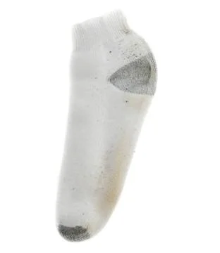 A white sock isolated on a white background. Foto stock