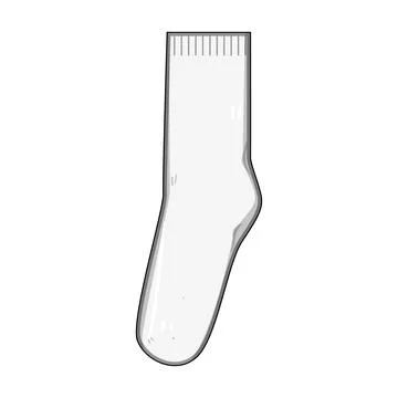 White sock template for branding mockup design Stock Illustration