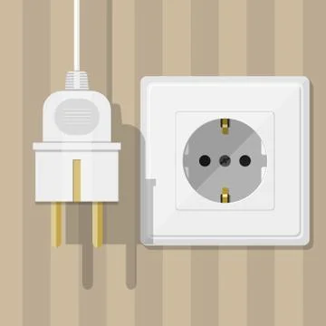 White Socket and plug Stock Illustration