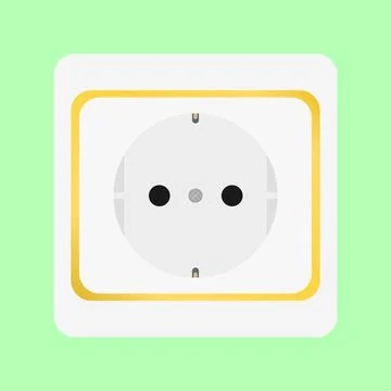 White socket with gold insert on green wall Stock Illustration