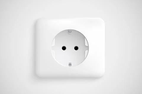 White socket with ground Stock Illustration