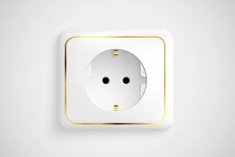 White socket with ground Stock Illustration