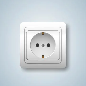 White socket icon on the grey background. 스톡 일러스트