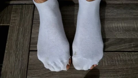 White socks holey 스톡 동영상 209949653