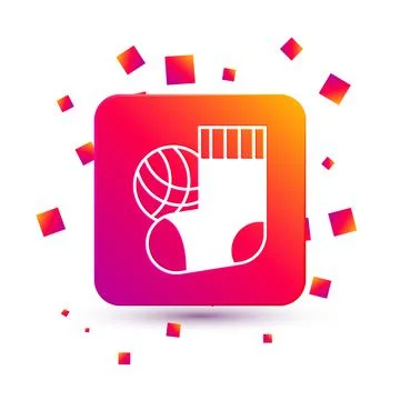 White Socks icon isolated on white background. Square color button. Vector イラスト素材