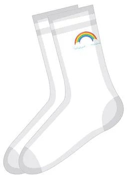 White socks with rainbow pattern Stock Illustration