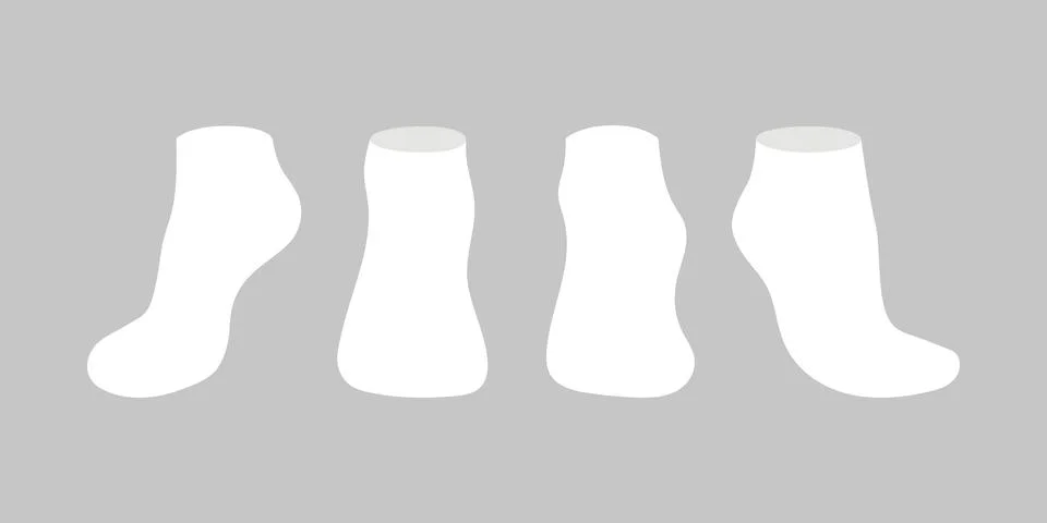 White socks template mockup flat style design vector illustration set isolated Stock Illustration