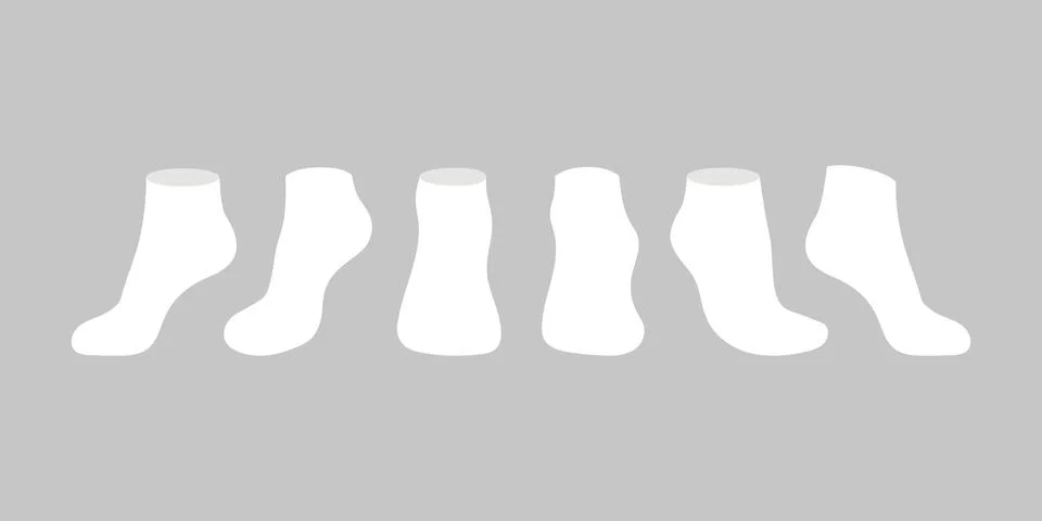 White socks template mockup flat style design vector illustration set isolated Stock Illustration