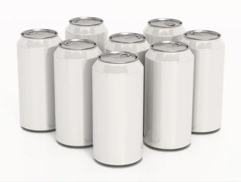 White soda cans isolated on white background. 3D illustration Stock Illustration