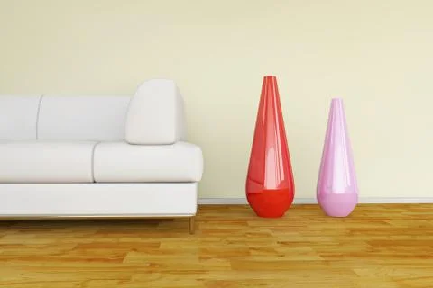 White sofa and vase Stock-Illustration