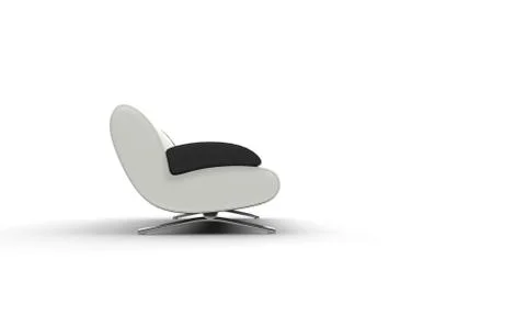 White Sofa With Black Armrest Ilustración de archivo