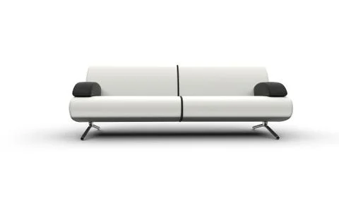 White Sofa With Black Armrests Illustrazione stock