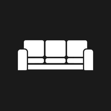 White Sofa flat line icon. Apartment furniture sign, vector illustration of.. Stock Illustration