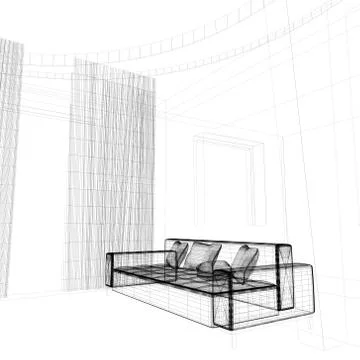 White sofa Stock Illustration