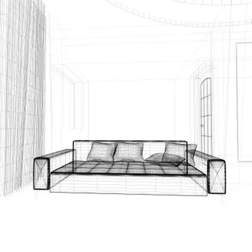 White sofa Stock Illustration